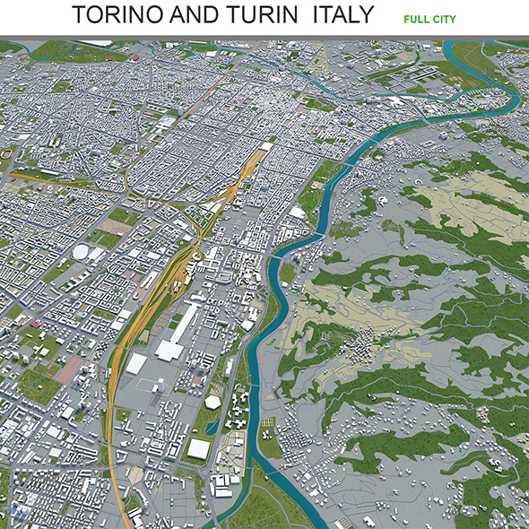 Torino and Turin - 3Docean 30188635