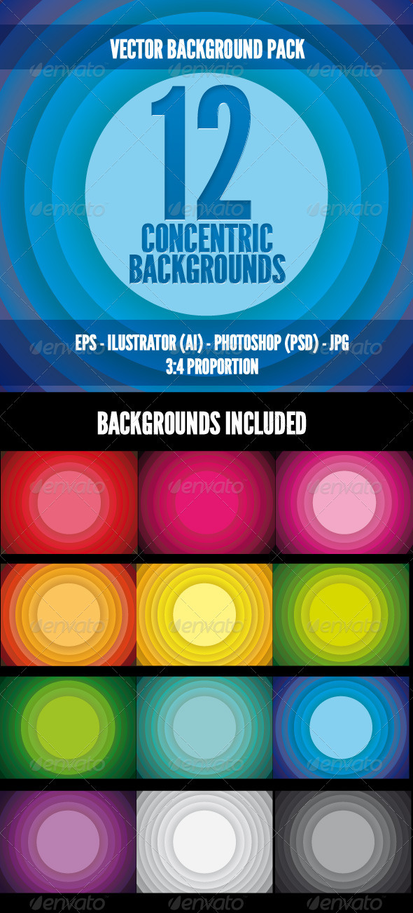 Concentric Color Backgrounds - Backgrounds Decorative