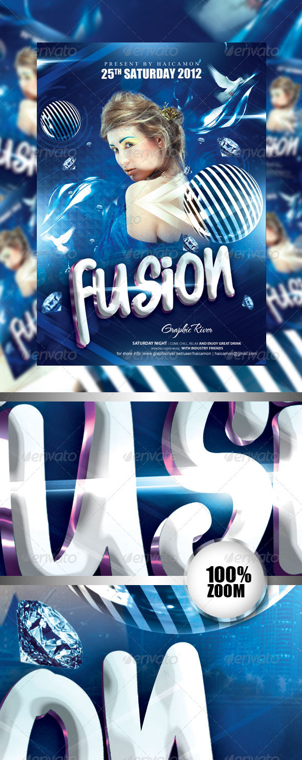 Fusion Night Party Flyer - Flyers Print Templates