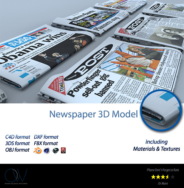 Newspaper 3D Model - 3Docean 2781006