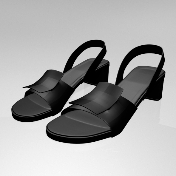 Round-Toe Chunky-Heel Sandals - 3Docean 30220042