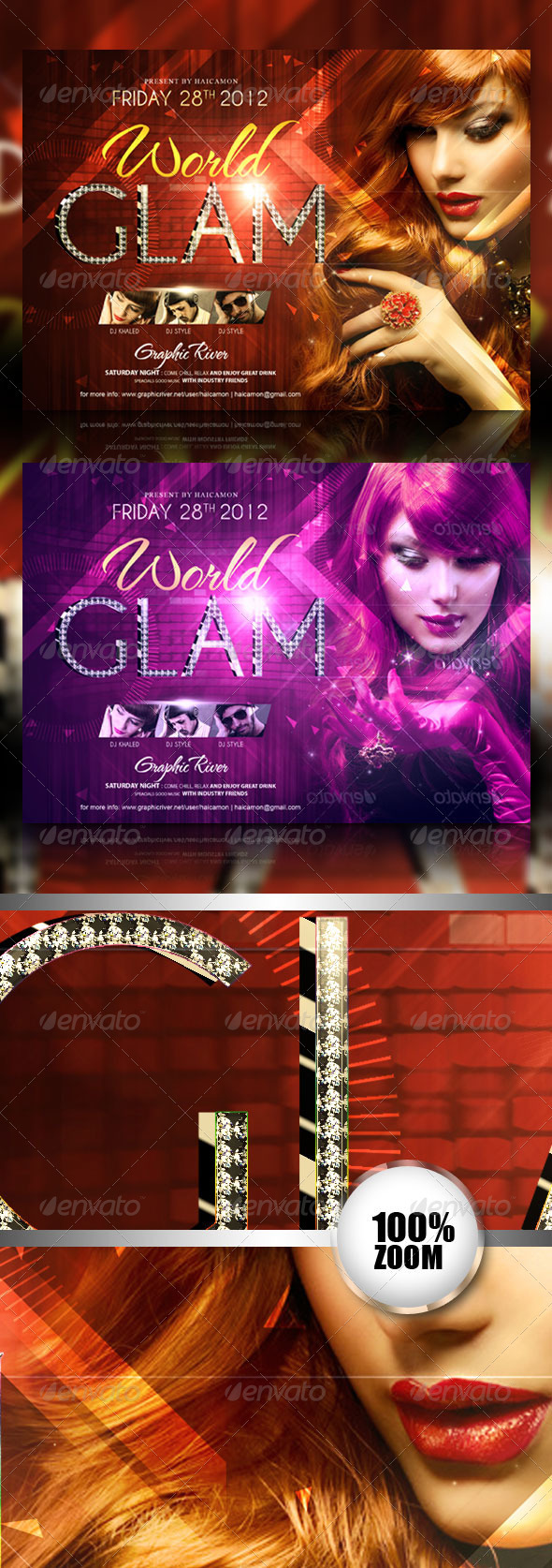 Glam World Party Flyer - Flyers Print Templates