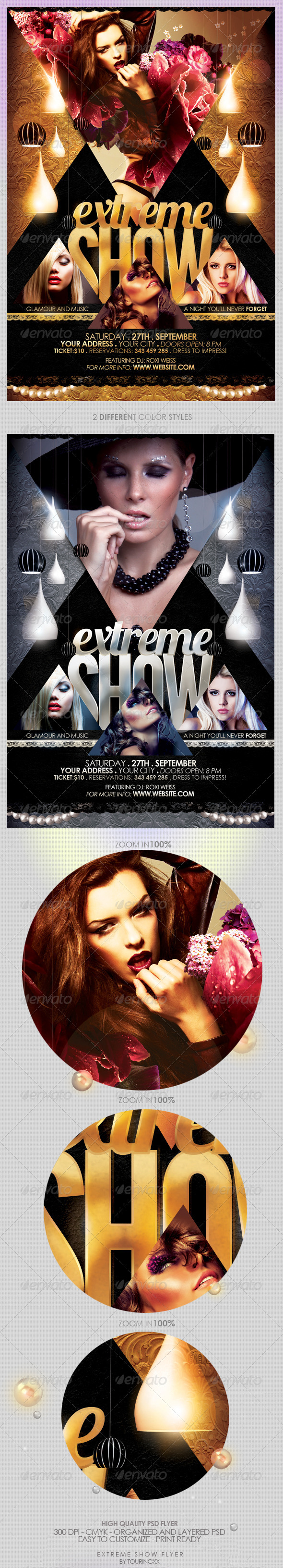 Extreme Show Flyer Template - Clubs & Parties Events