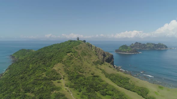 Lighthouse in Cape Engano . Philippines, Palau Island alt