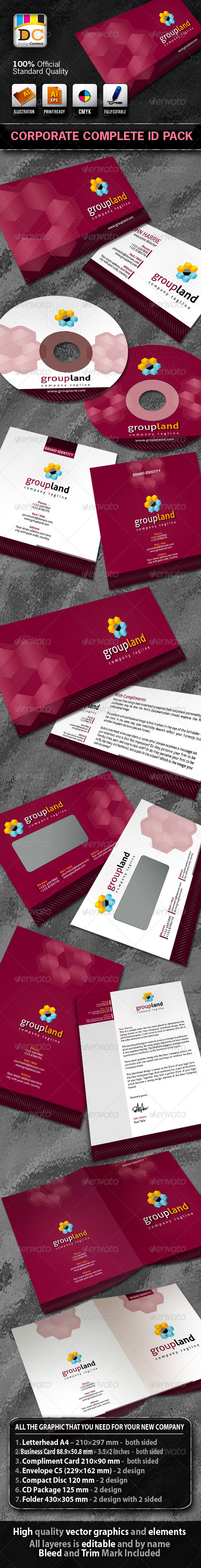 Group Land Corporate ID Pack - Stationery Print Templates