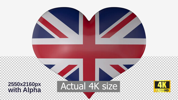 United Kingdom Flag Heart Spinning alt