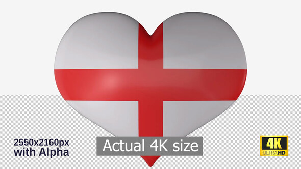 England Flag Heart Spinning alt