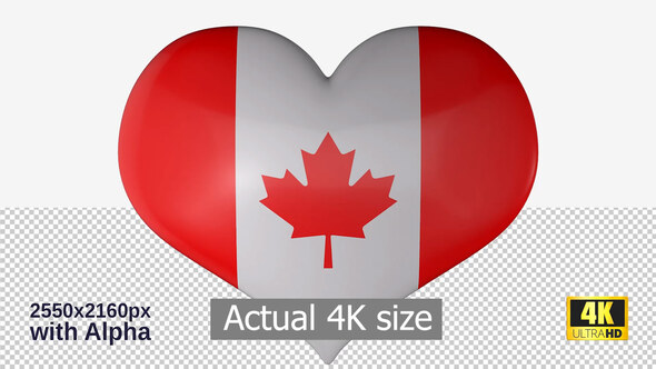 Canada Flag Heart Spinning alt