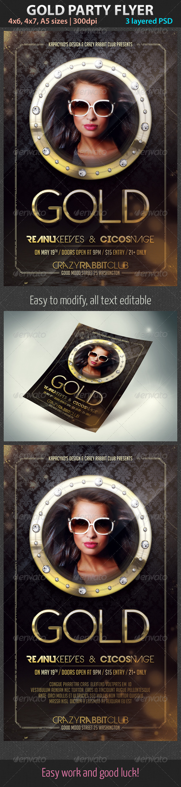 Gold Party Flyer - Clubs & Parties Events