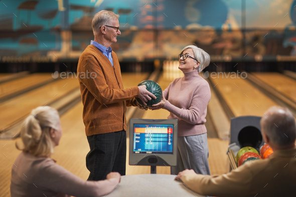 Senior Couple Enjoying Bowling