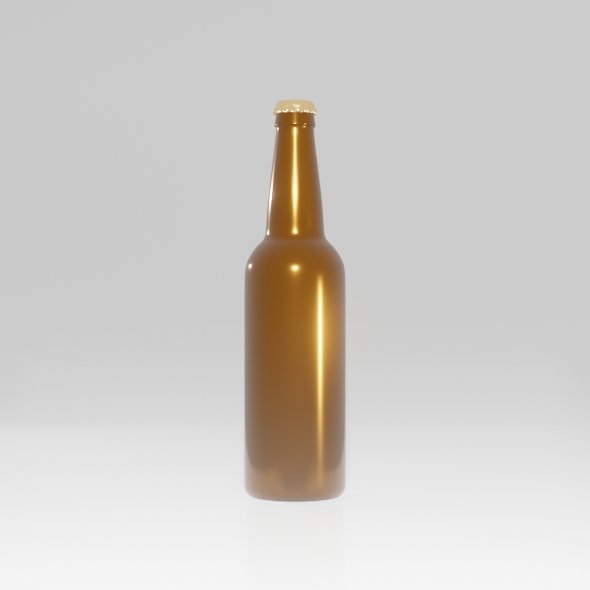 Brown beer bottle - 3Docean 30245228