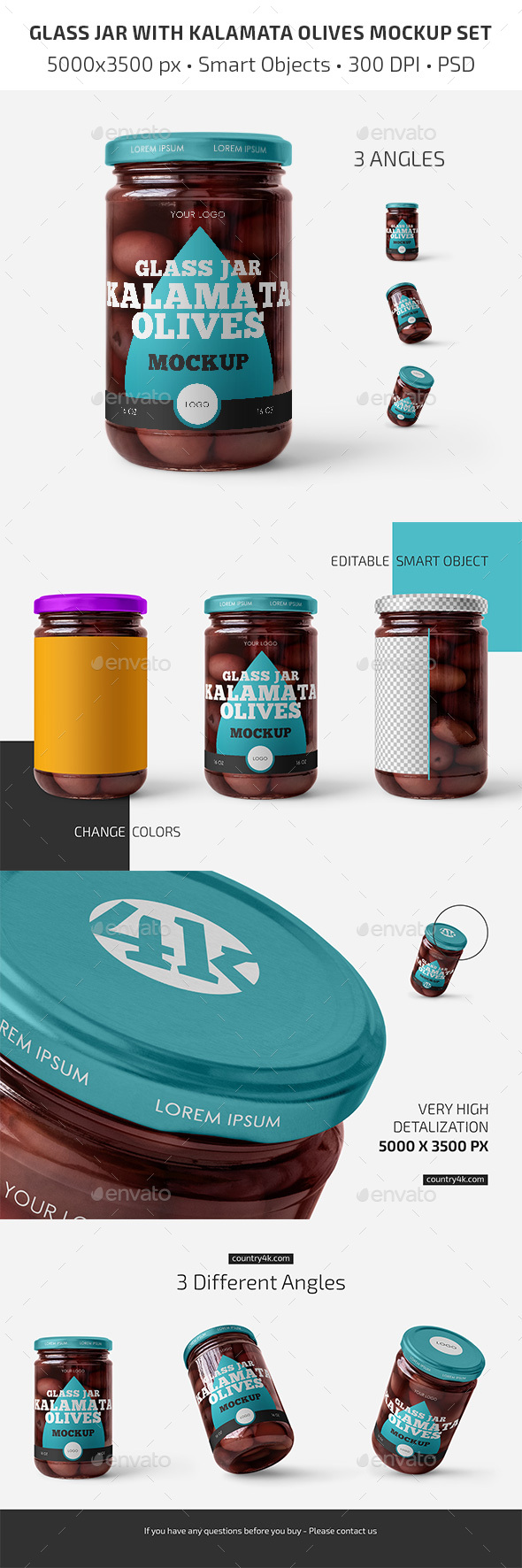 Download Glass Jar With Kalamata Olives Mockup Set By Country4k Graphicriver