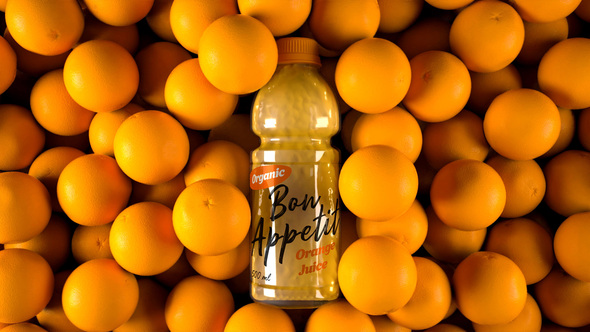 Download Orange Juice Bottle Label Mockup 4k By Animist Videohive