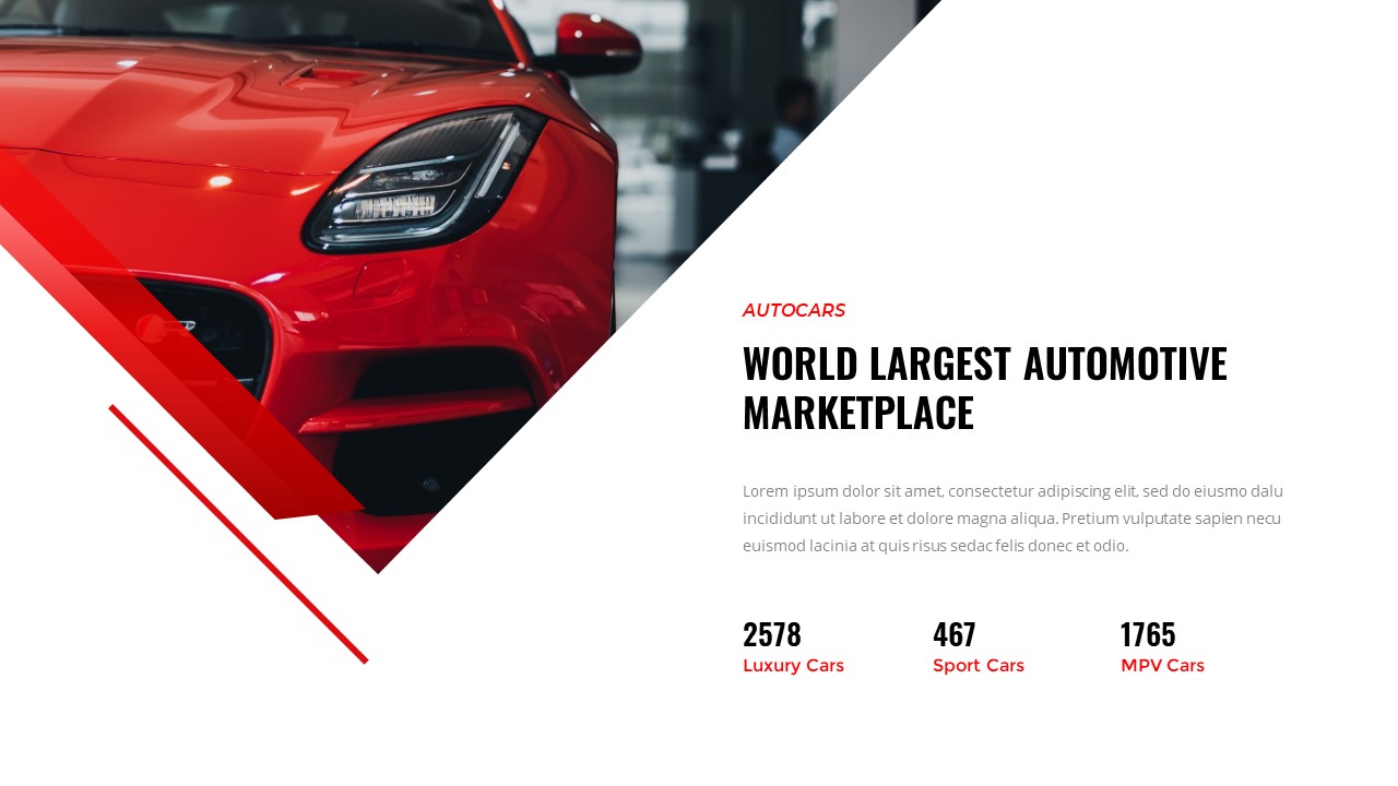 Autocars Car Dealer Automotive PowerPoint Template, Presentation