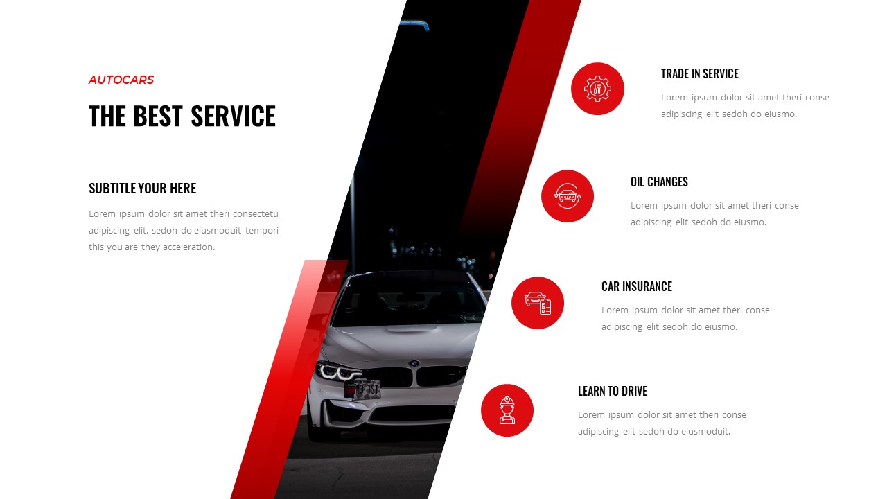 Autocars Car Dealer Automotive PowerPoint Template, Presentation