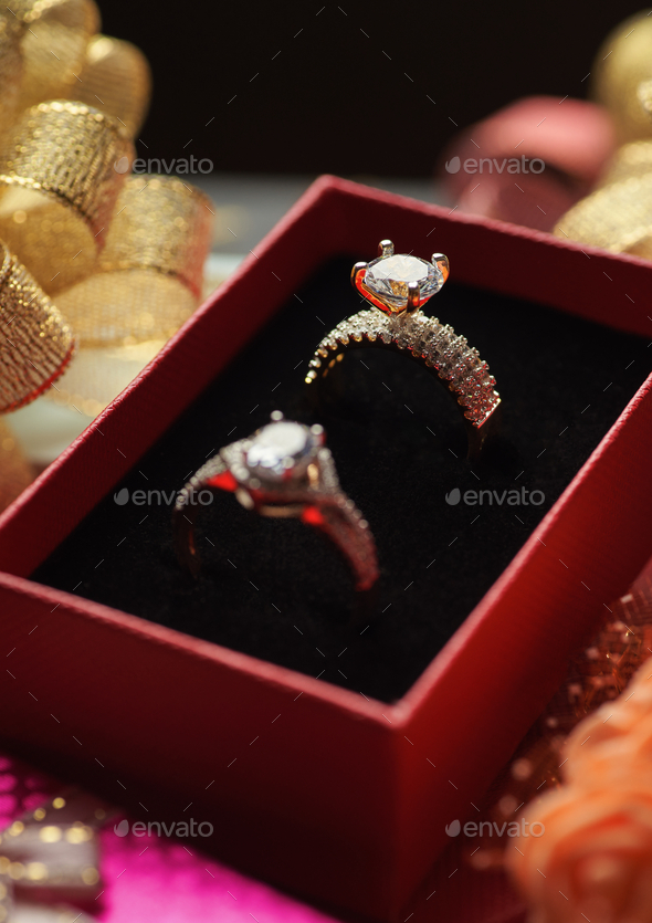 The anniversary daimon rings for a couple Stock Photo by Studio_OMG