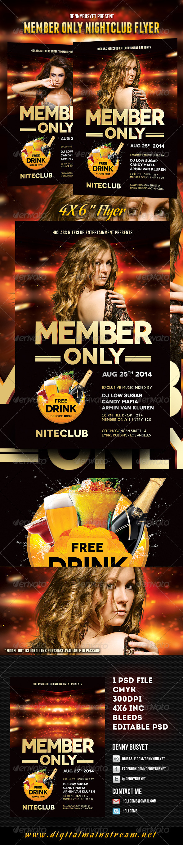 Member Only Nightclub Flyer Template - Events Flyers