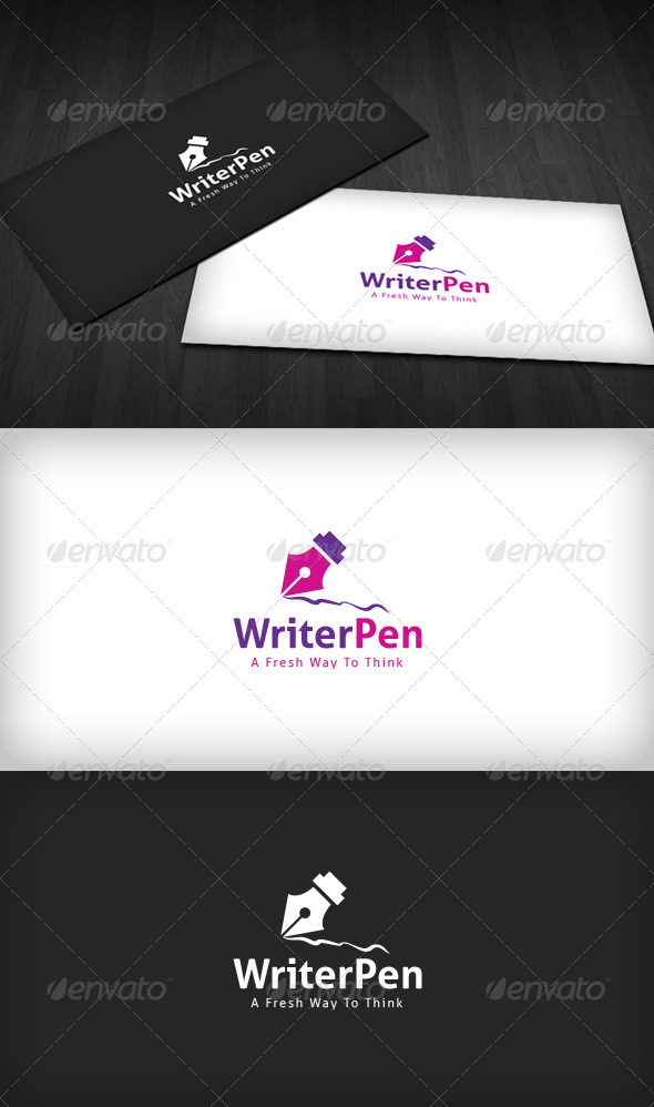 Writer Pen Logo - Objects Logo Templates