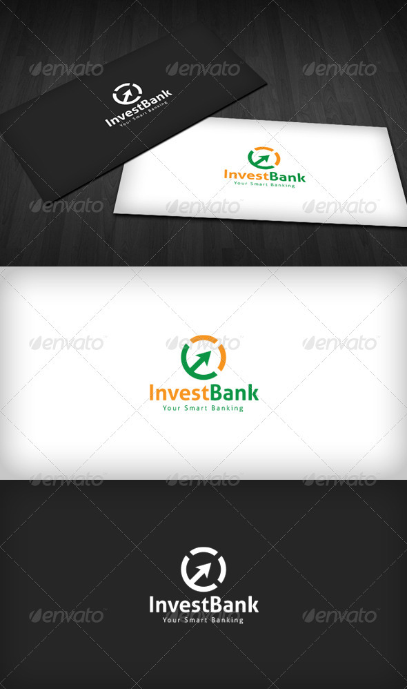 Invest Bank Logo - Vector Abstract