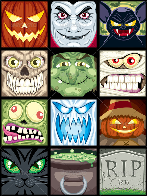 Halloween Avatars - Characters Vectors