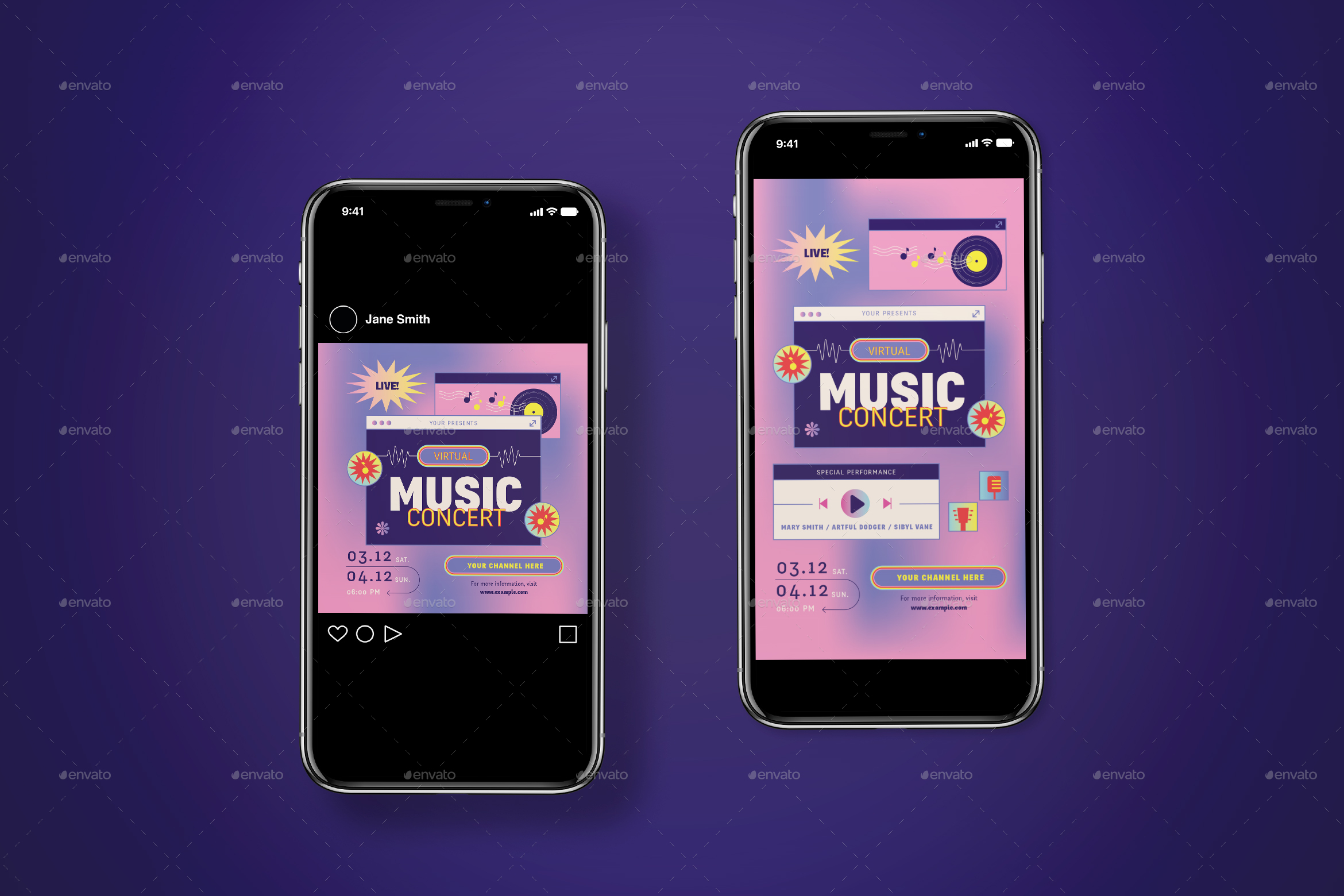 Virtual Music Flyer Pack, Print Templates | GraphicRiver