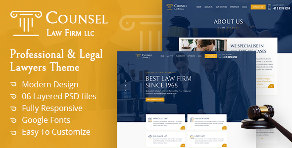 Counsel Law Firm - ThemeForest 30265150
