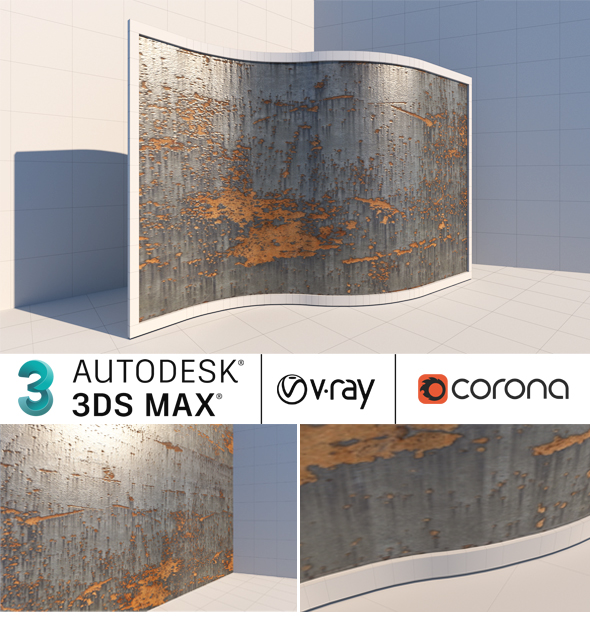 Rusty Metal Wall - 3Docean 30265505