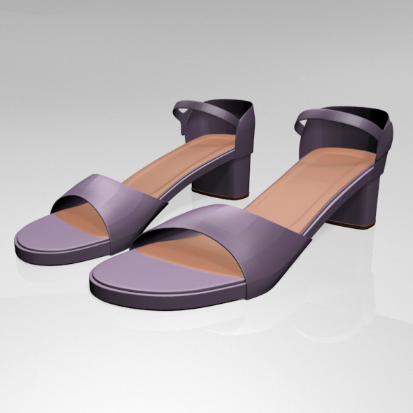 Round-Toe Block-Heel Sandals - 3Docean 30271234