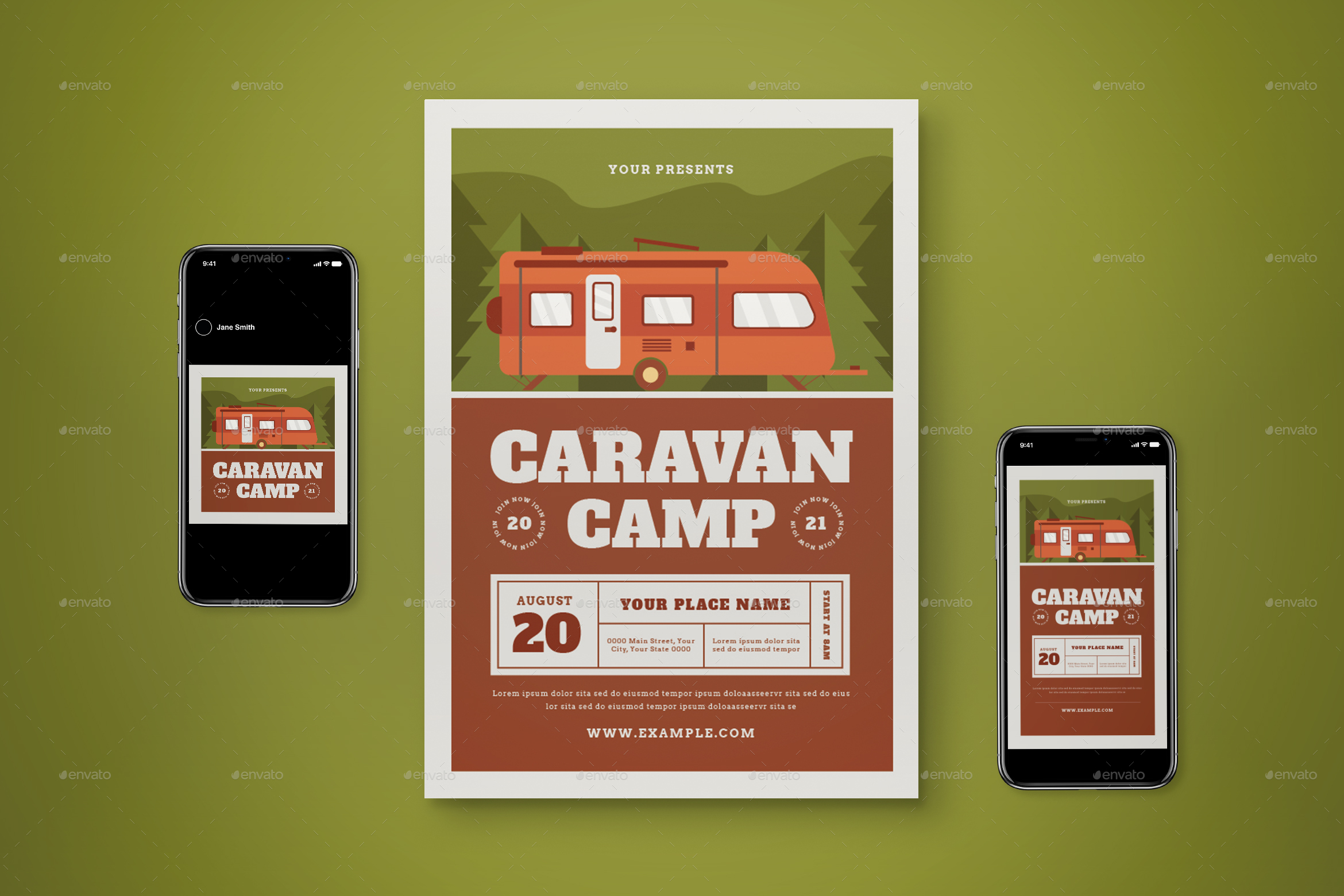 Caravan Camp Flyer Pack by graphicook GraphicRiver