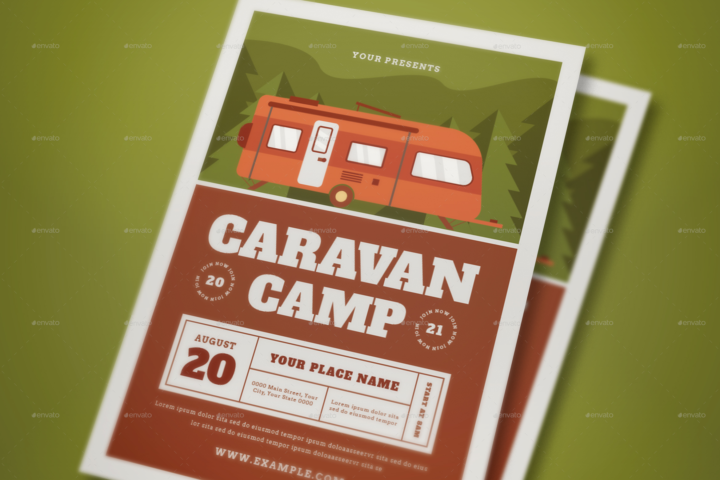 Caravan Camp Flyer Pack by graphicook GraphicRiver