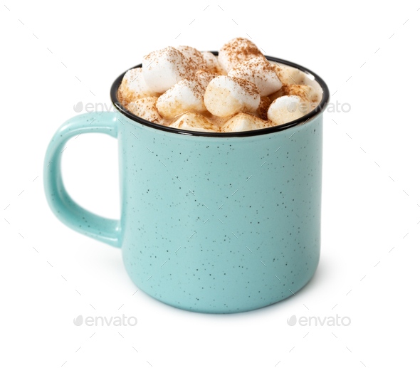 Download Mug Of Hot Chocolate With Marshmallows Isolated On White Stock Photo By Nataliia Pyzhova