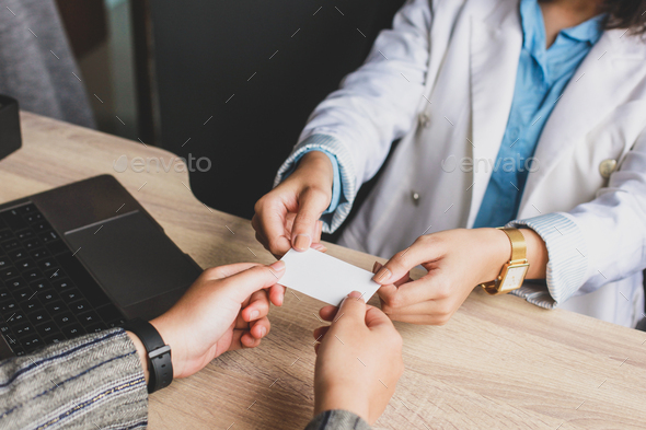 Name Card Handover - Stock Photo - Images
