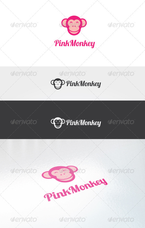 Pink Monkey Logo Template - Humans Logo Templates