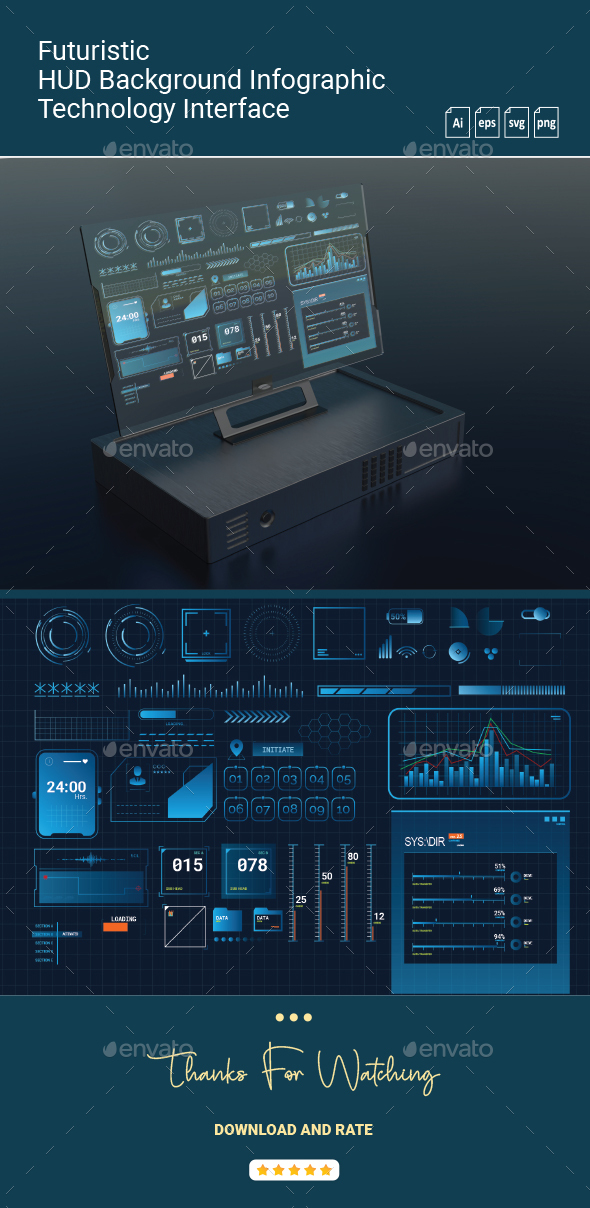 Futuristic  HUD Background Infographic Technology Interface