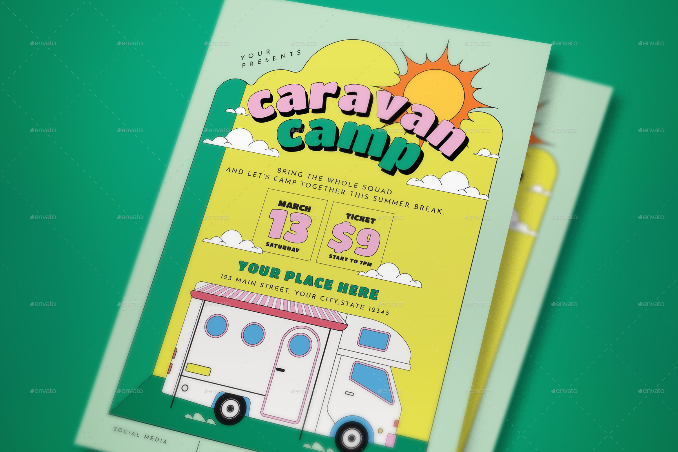 Caravan Camp Flyer Pack, Print Templates GraphicRiver