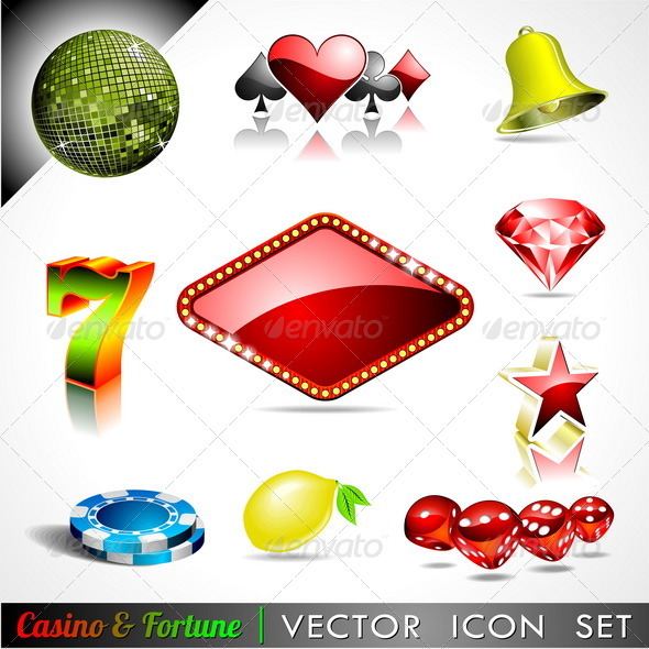 Vector icon collection on a casino theme. - Miscellaneous Conceptual