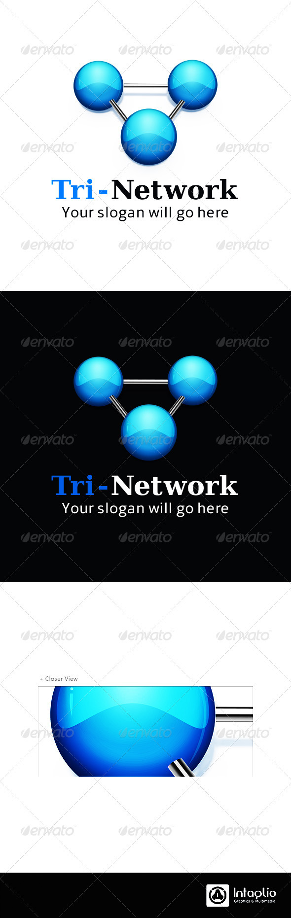 Technology Logo - Tri-Network - 3d Abstract