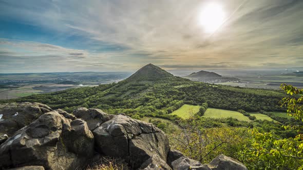  České Středohoří in the Czech Republic (Central Bohemian Uplands). Landscape of the Czech republic alt