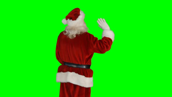Santa claus waving hands alt