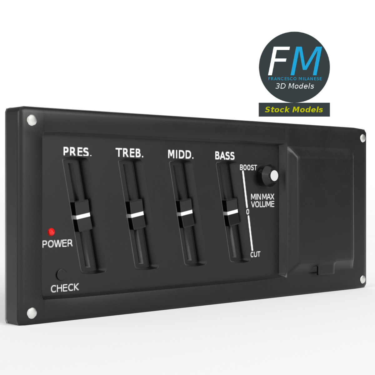 Guitar equalizer control panel by 3DOcean