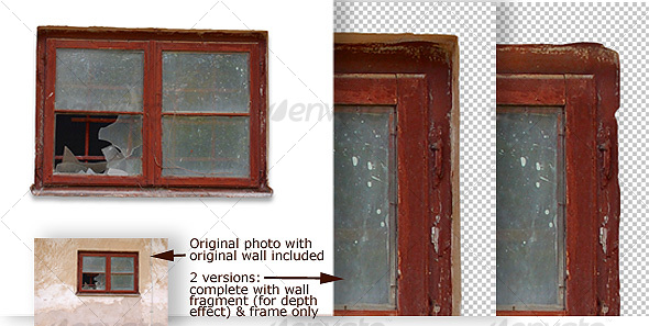 Old Broken Window - Miscellaneous Isolated Objects