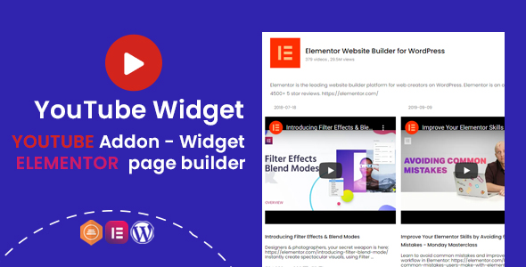 YouTube Widgets – Addon for elementor page builder