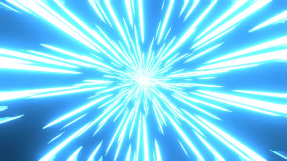 Hyperspace tunnel and big data transmission. Anime Speed Lines blue Background alt