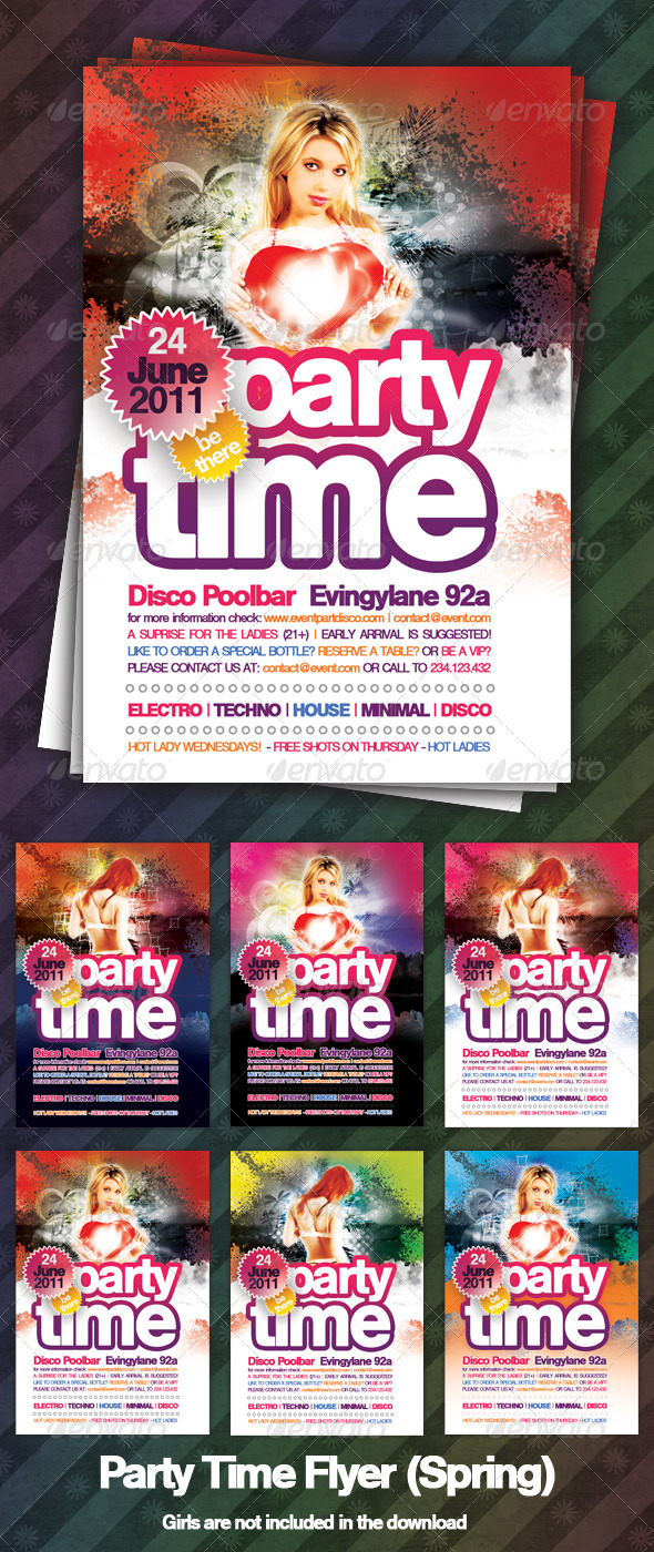 Party Time Flyer (Spring) - Clubs & Parties Events