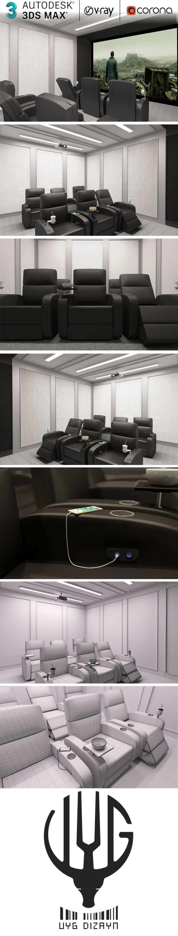 3dsmax Cinema Room - 3Docean 30319135