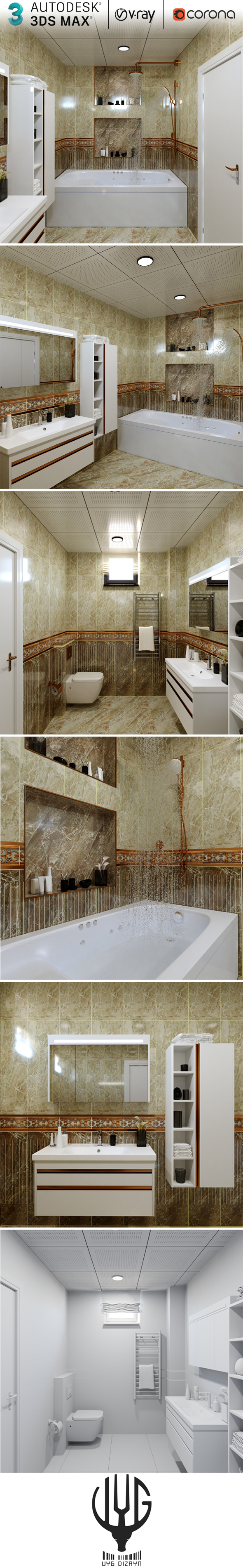 3dsMax Realistic Bathroom - 3Docean 30321448
