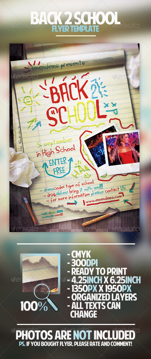 Back 2 School Flyer Template - Holidays Events