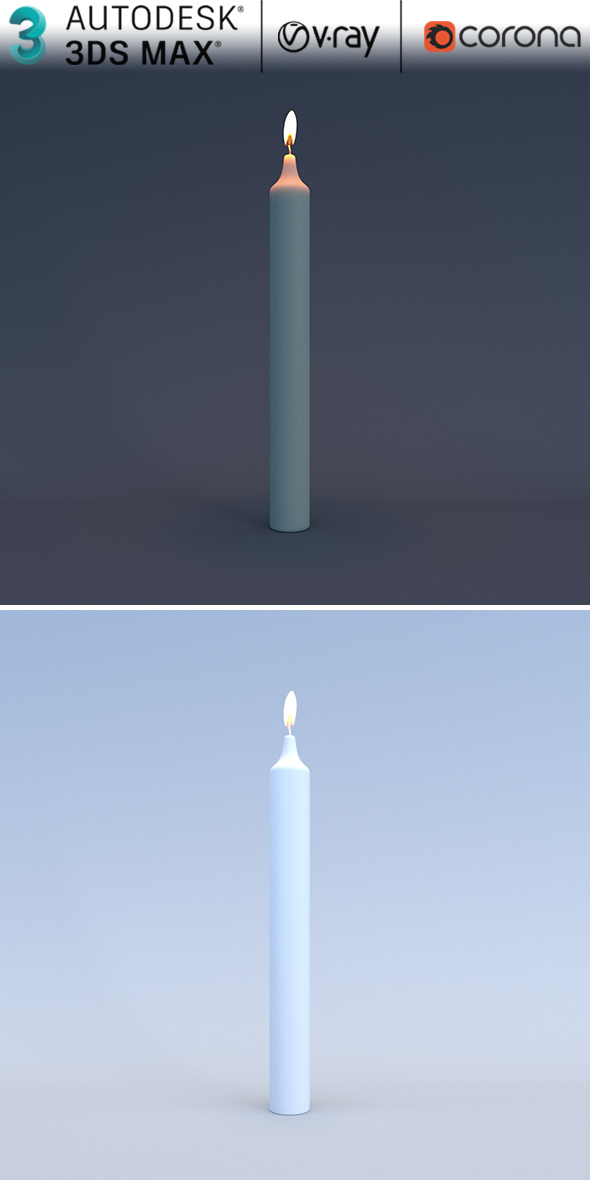 3dsMax Realistic Candle - 3Docean 30325089