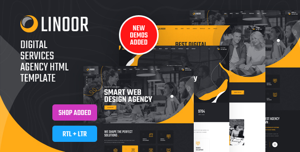 Linoor – Digital Agency Services HTML Template