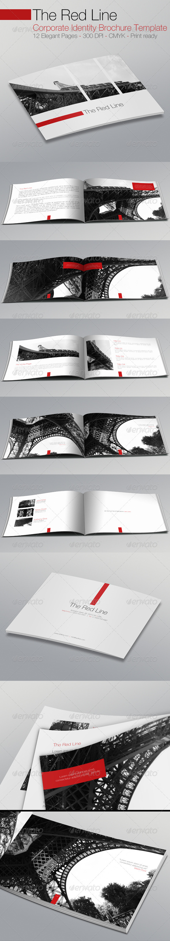 The Red Line Brochure Corporate Identity Template - Corporate Brochures